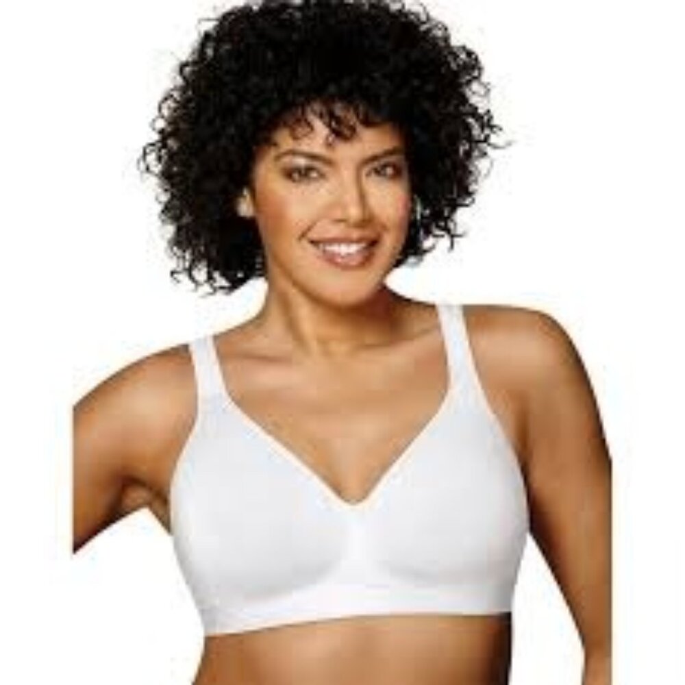 Playtex 18 Hour Cotton Stretch Wireless Full Coverage Bra US474C 36C WHITE